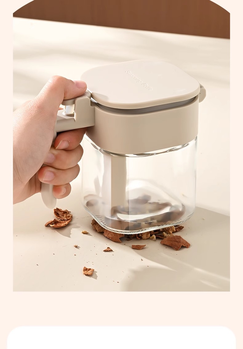 Kitchen spice jar sealed salt container glass seasoning box