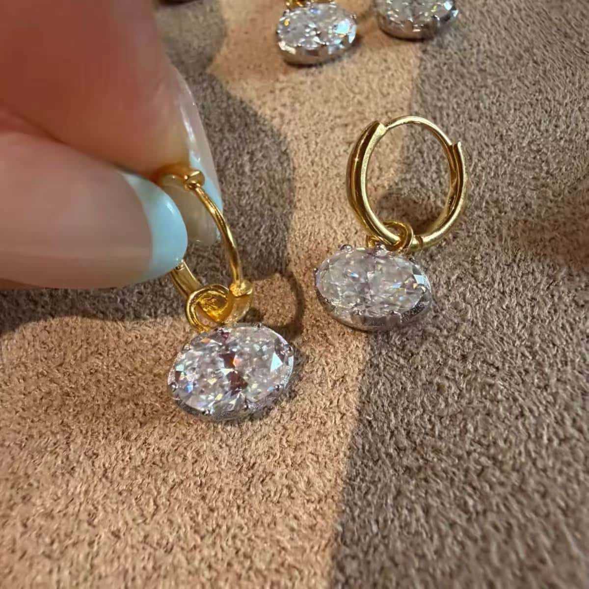 Silver earrings, S925 plated 18K gold