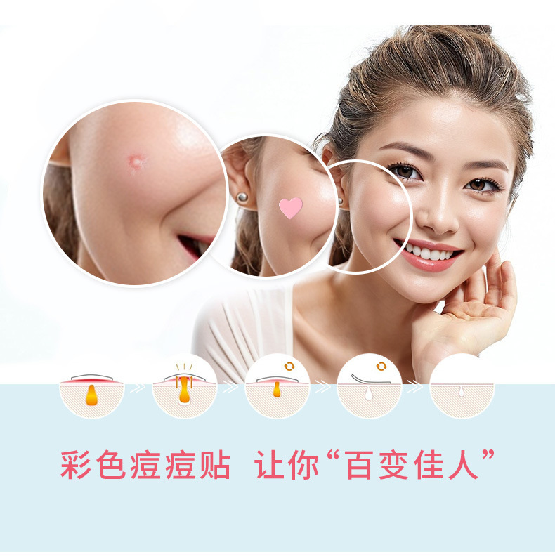 Pimplepatch Heart-Shaped Acne Patches Hydrocolloid Effective