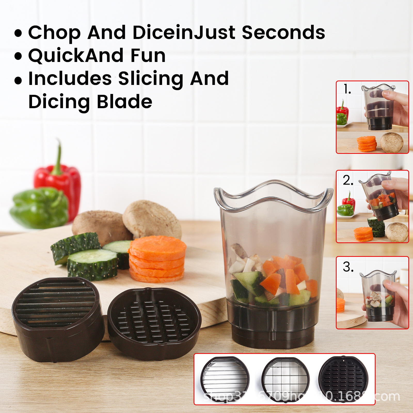 Multifunctional fruit and vegetable cutter for carrots, potatoes, strawberries