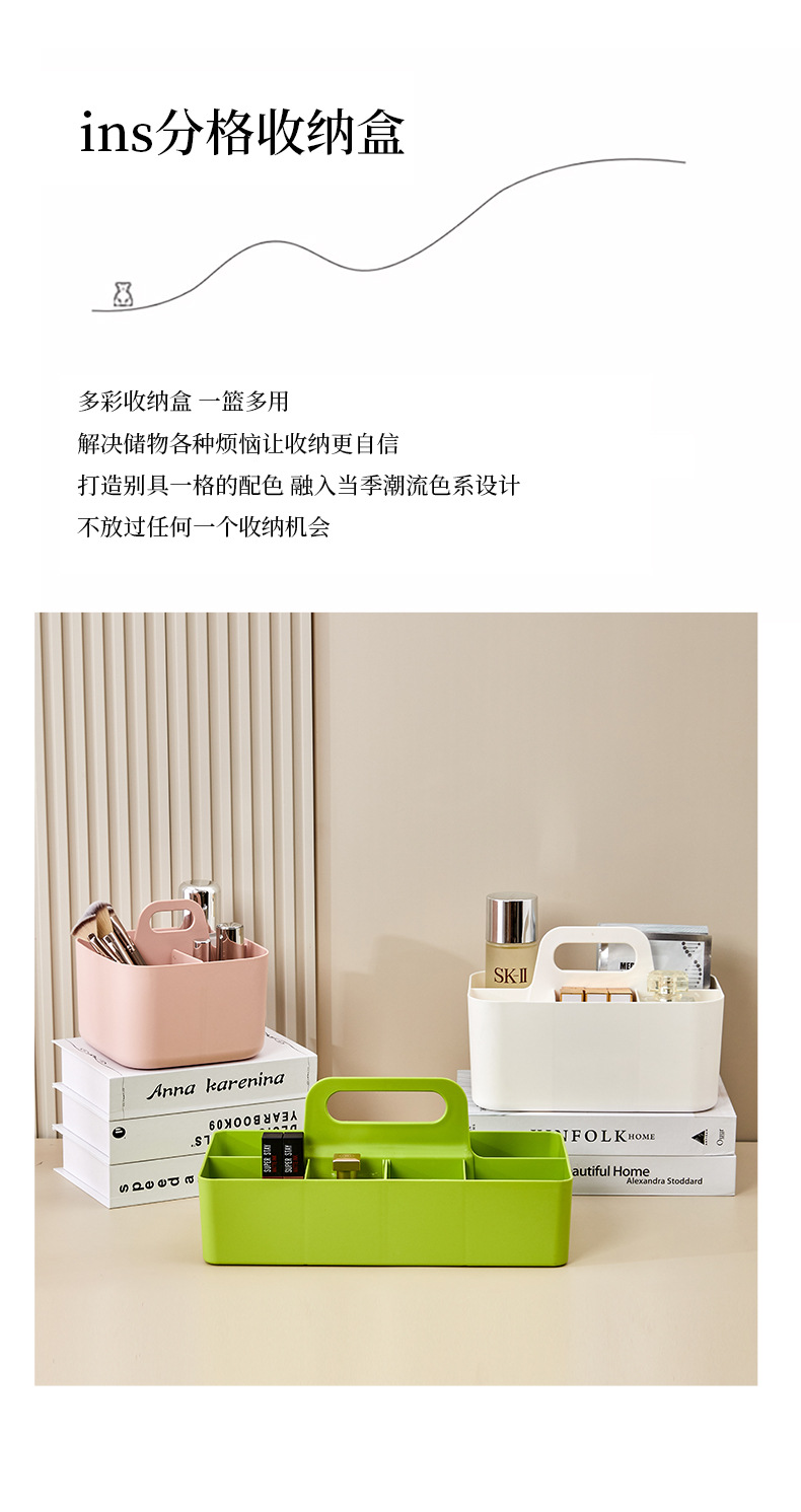 Desktop storage box multi-compartment, portable, home and office