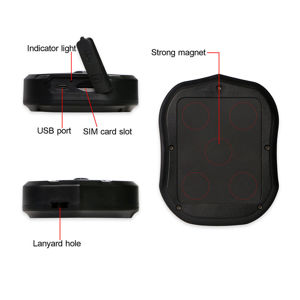 TK905B GPS tracker with 10000mAh battery, waterproof design