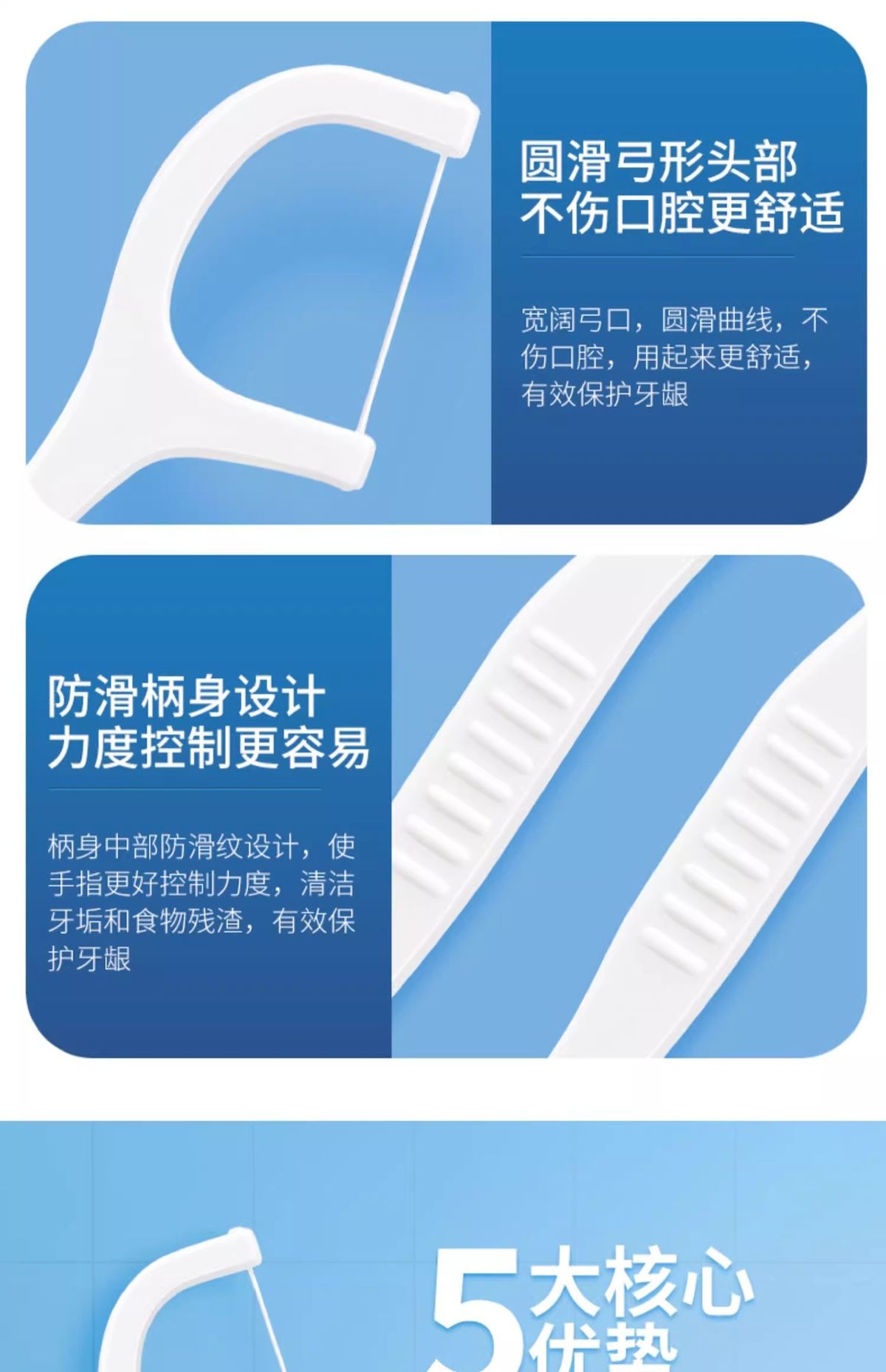 Dental floss set 100-pack, disposable, portable case