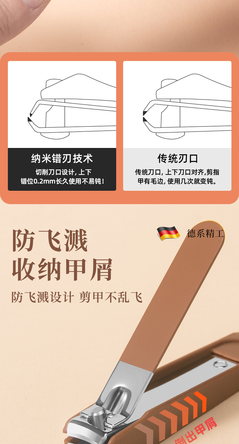 Nail clipper set with anti-splash protection, high quality