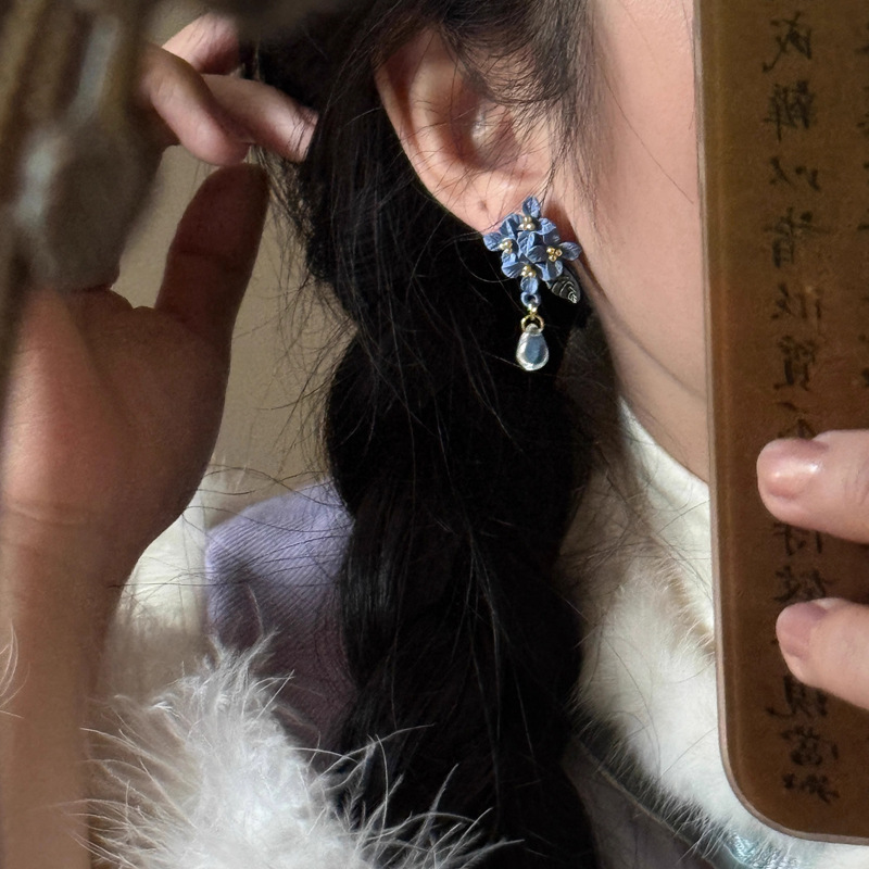 兰花｜新中式民族风古风精致甜美可爱清新氛围感旗袍花朵耳坠耳饰