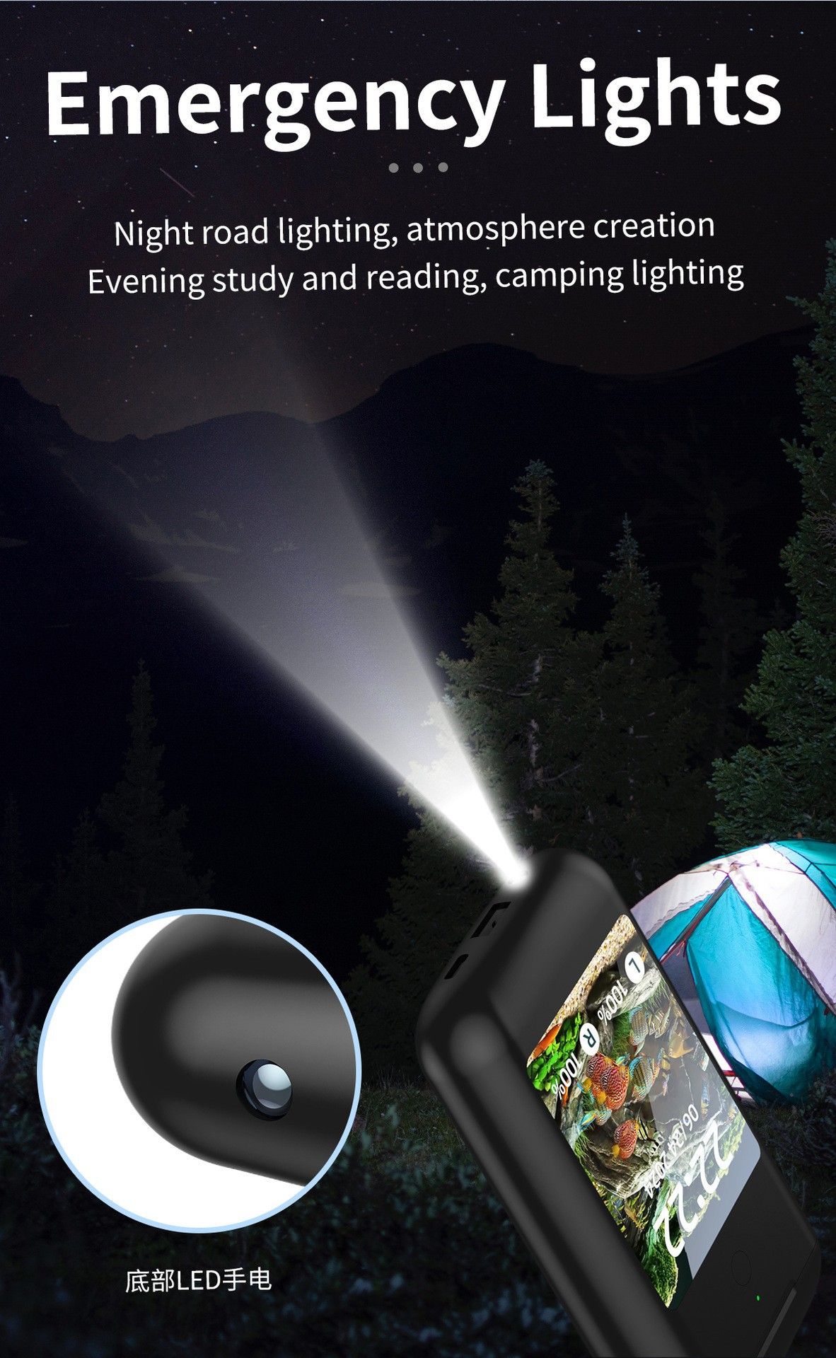 A98 BOX Bluetooth Earbuds Power Bank with 2.8 Inch Display 3-in-1