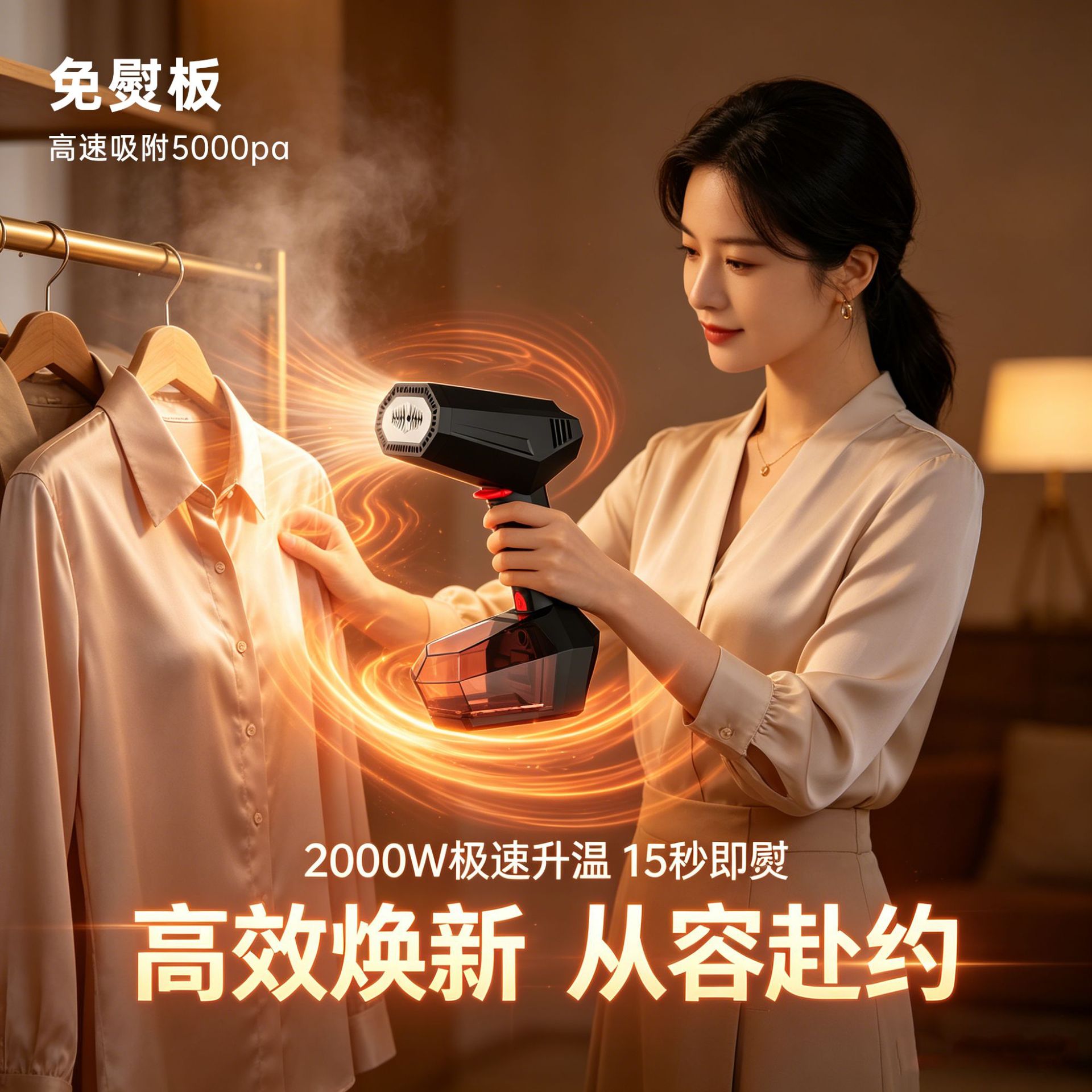 跨境新款吸附式挂烫机干湿两用蒸汽电熨斗手持挂烫机家用电熨烫机