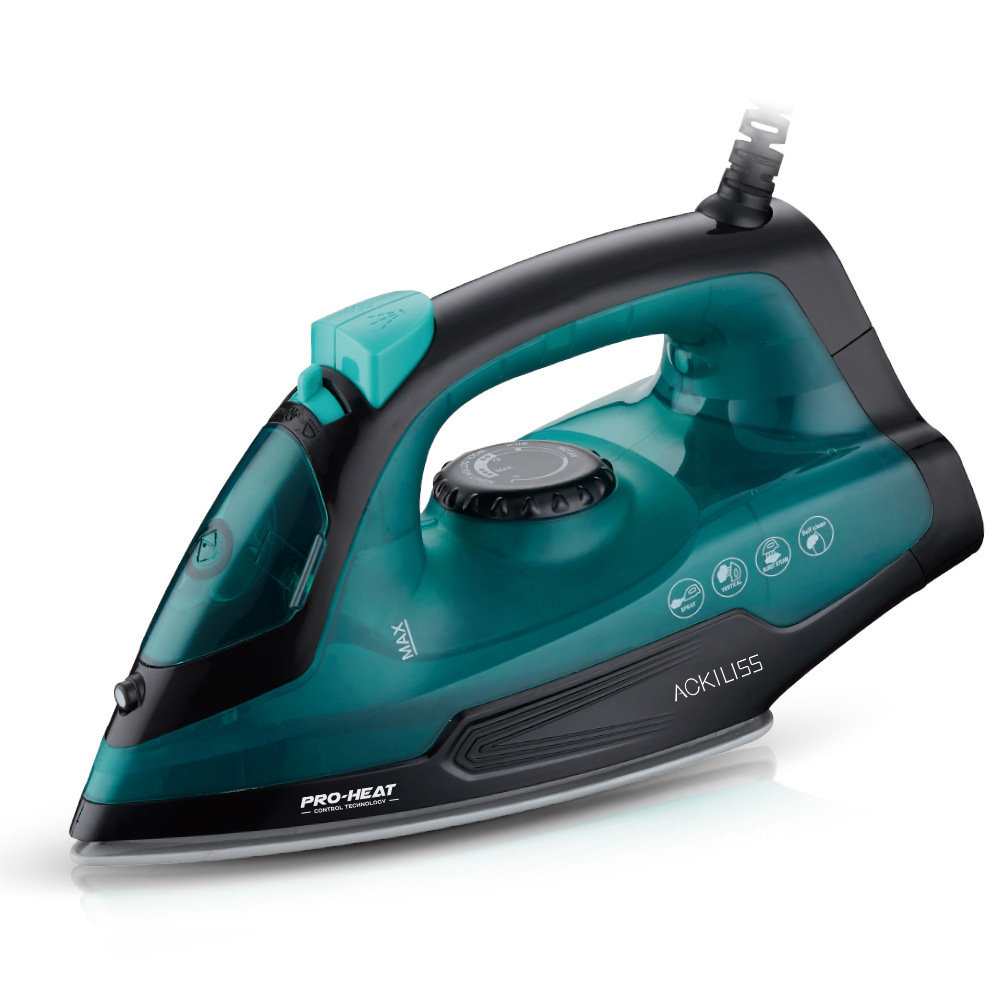 Portable electric steam iron with handheld hanging feature