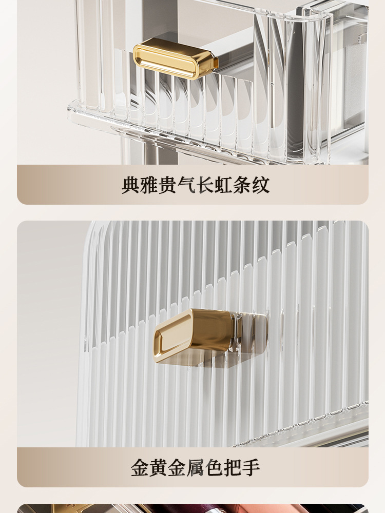 Cosmetic storage box, large capacity, desktop, drawer organizer