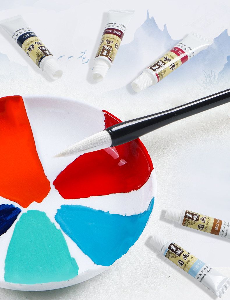 Çin resmi pigment seti, 12 veya 24 renk, başlangıç