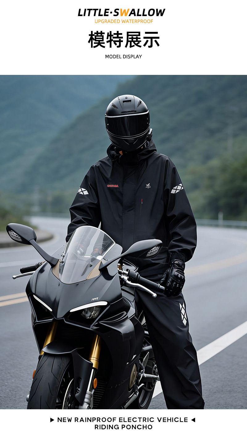Motorrad-Regenanzug, Herren, zweiteilig