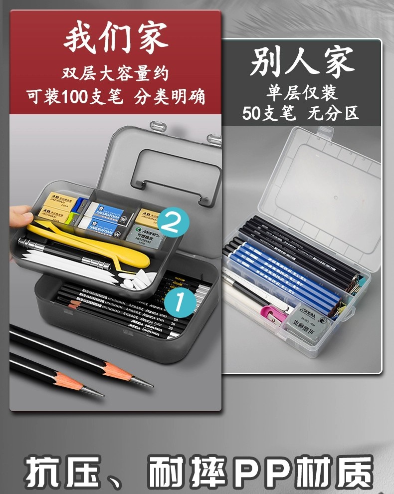Marley Skizzenstift-Set, Anfänger-Kunstset, Kohlestifte