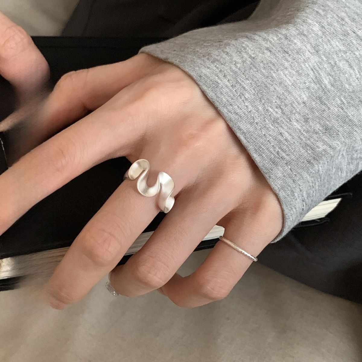 925er Sterlingsilber Zirkon-Ring, Damen, minimalistisches Band