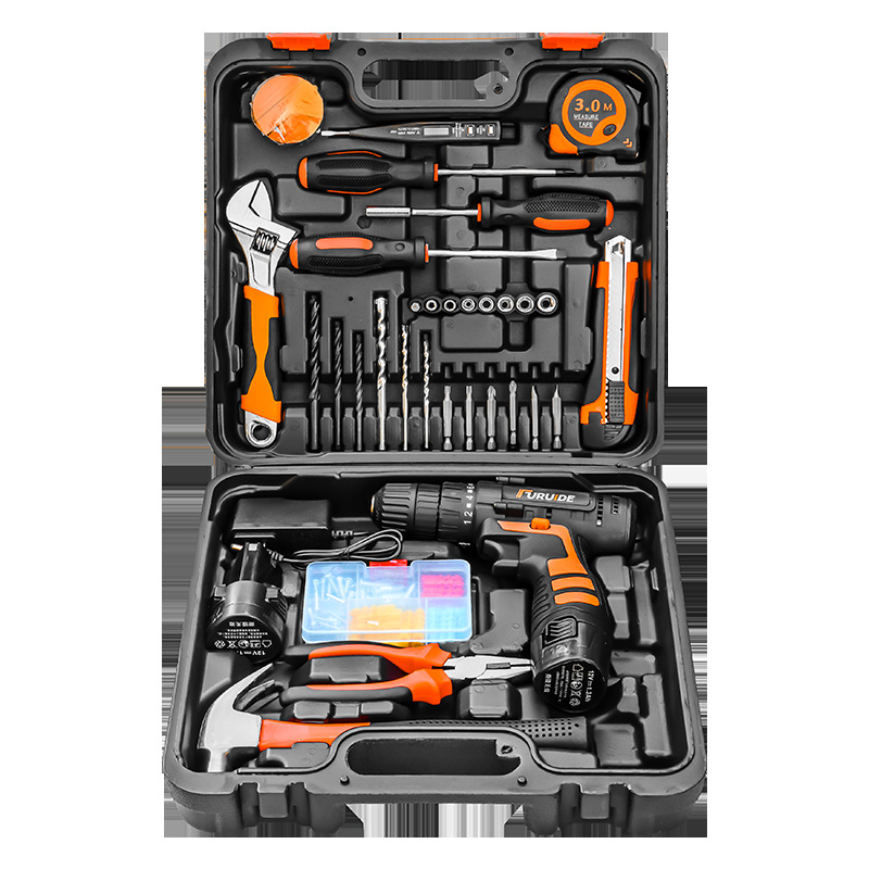 Multi-function cordless drill with lithium battery and tool kit