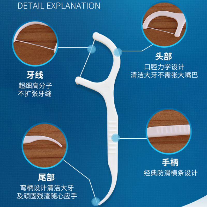 宜齿洁 经典牙线牙签超细牙线棒家庭装剔牙线50支 批发