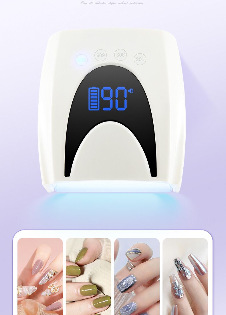 Rechargeable manicure UV/LED lamp, 72W wireless curing