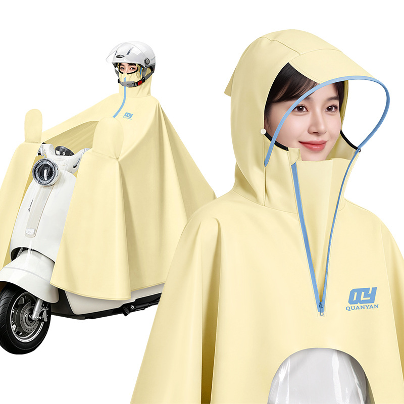 Electric vehicle raincoat, single person, PVC, with vision window
