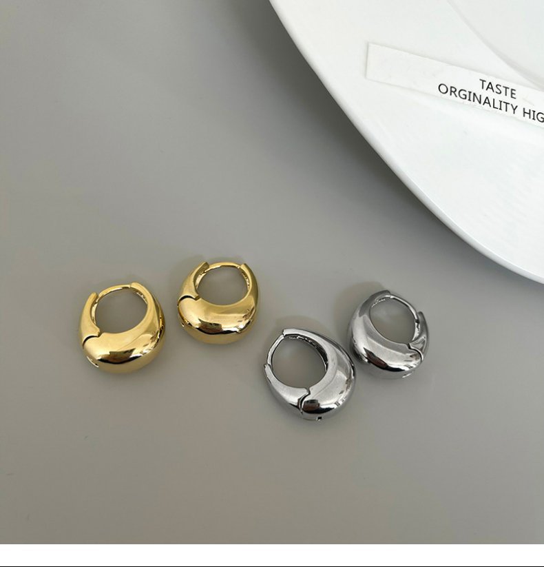 Minimalist su damlası küpeler S925 gümüş Kore tasarım