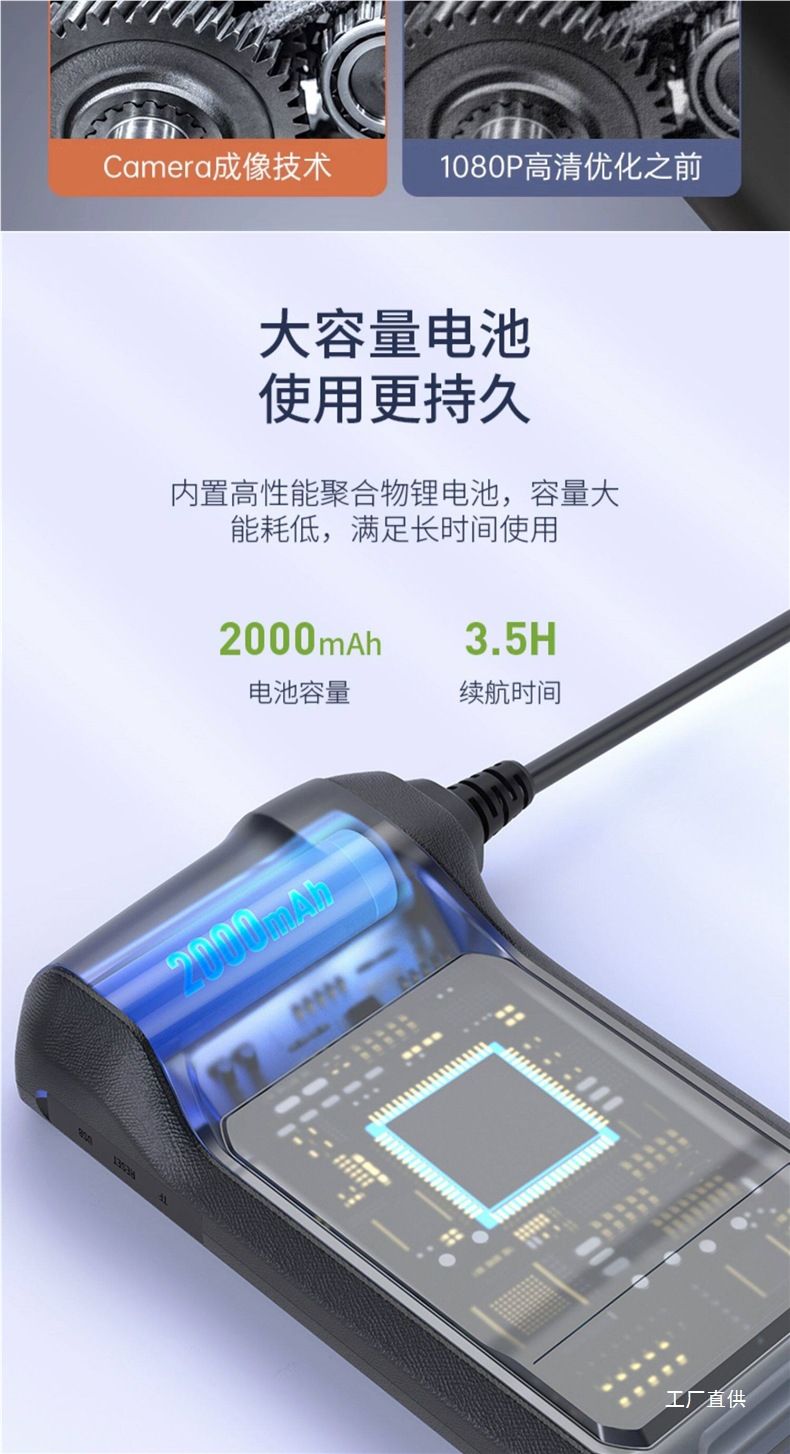 5 megapiksel endüstriyel borescope HD kamera