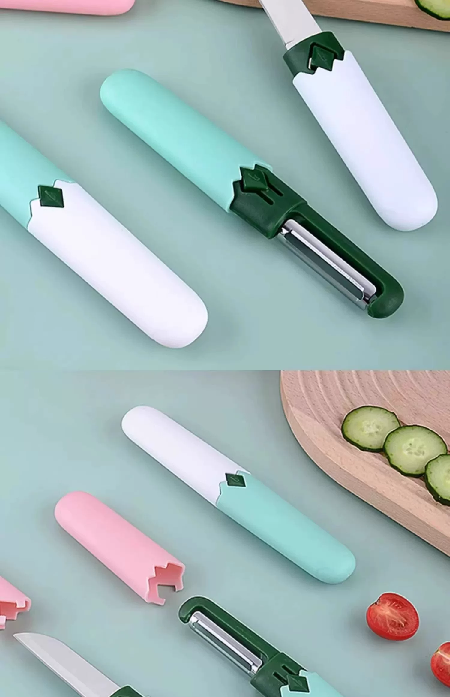 Obstmesser und Schäler 2-in-1 tragbar