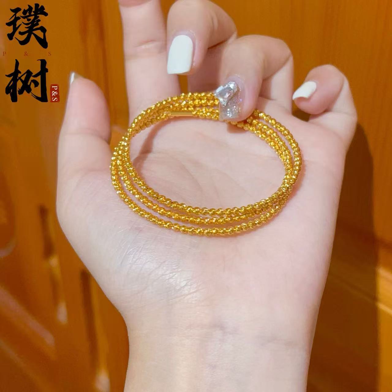 Sha jin bell ruyi bracelet for women, open adjustable, new Chinese style