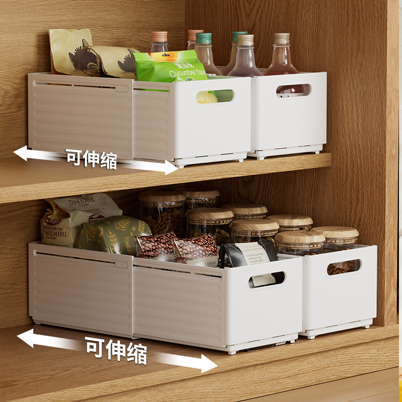 Retractable storage box, Japanese-style kitchen organizer