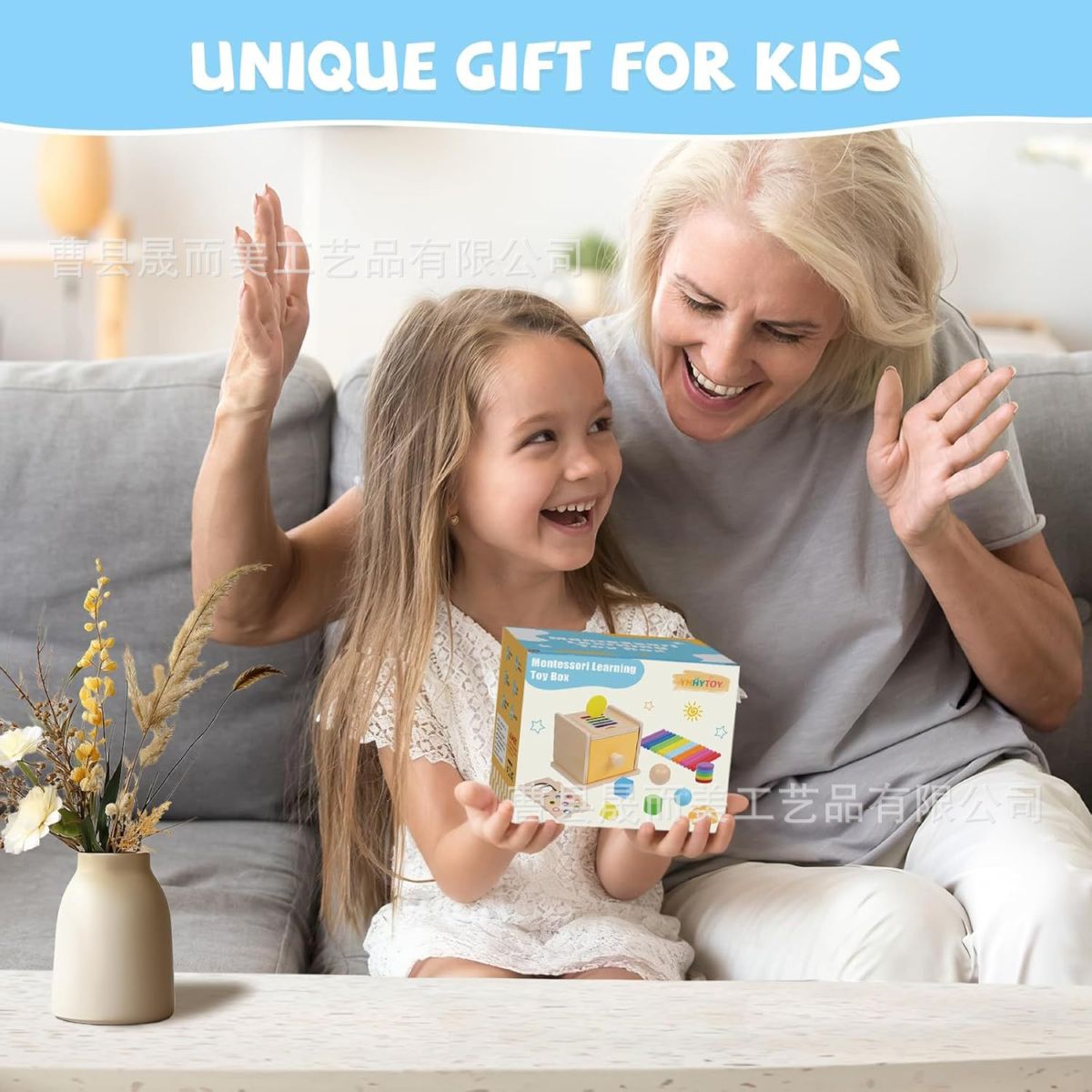 Wooden Montessori 2-in-1 Intelligence Box, Ball Drop Toy