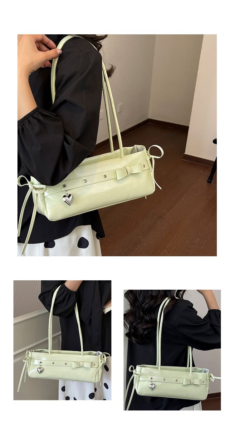 Damen-Baguette-Schultertasche aus PU-Leder, frisches Design