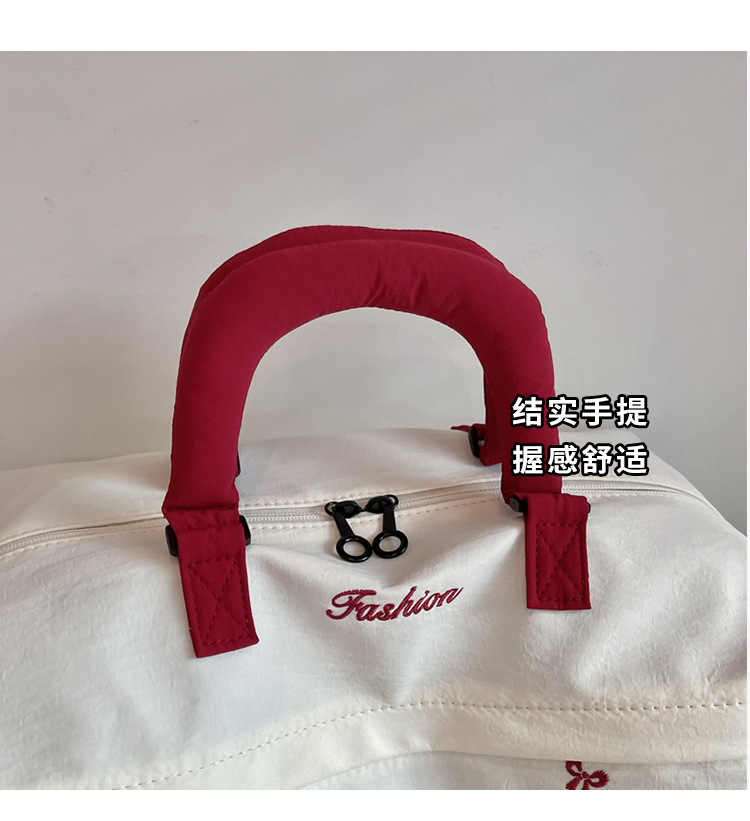 Bow-Detail Large-Capacity Travel Bag with Padding, Single Shoulder