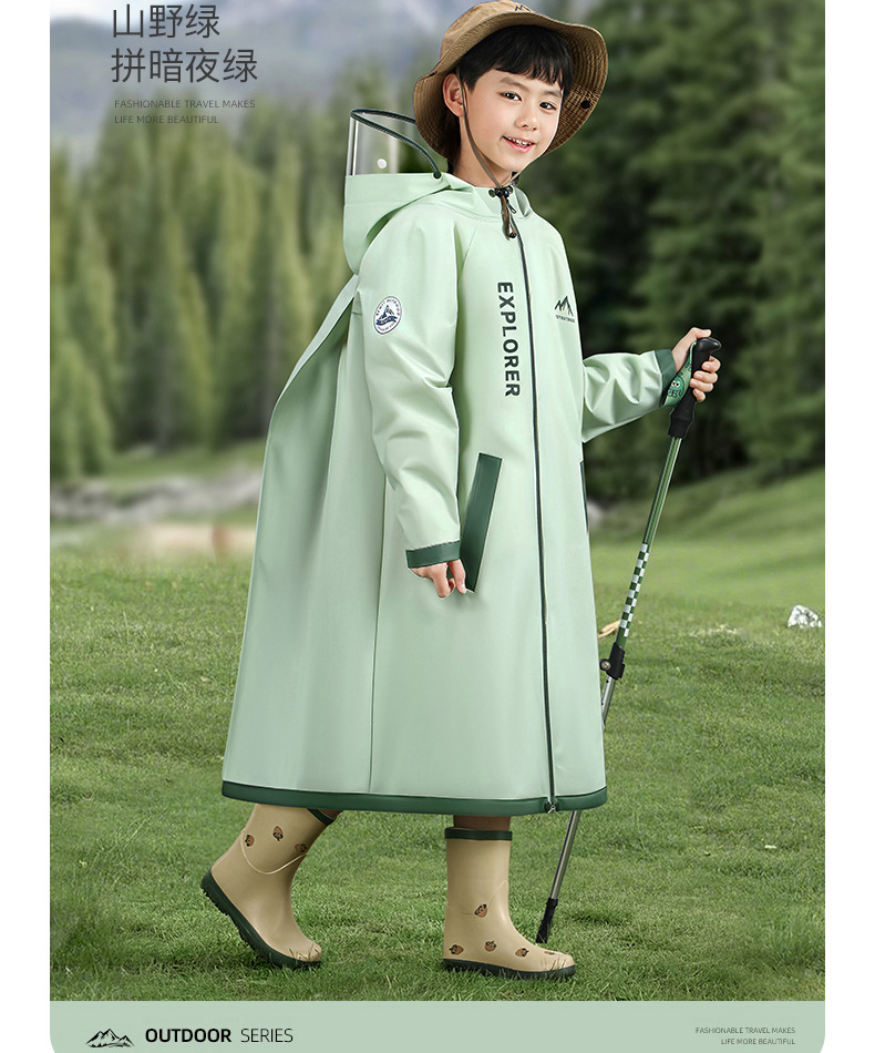 Beimei Children's Raincoat with Backpack Space