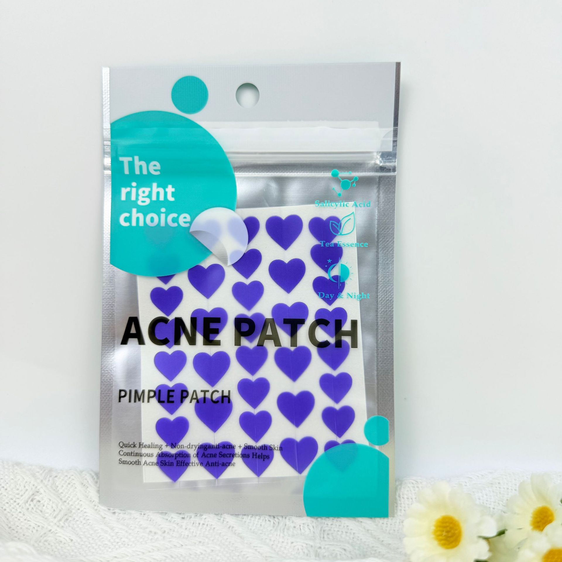 Pimplepatch Heart-Shaped Acne Patches Hydrocolloid Effective