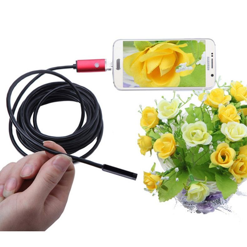 7mm USB Android endoskop, 1m su geçirmez, elle tutulan