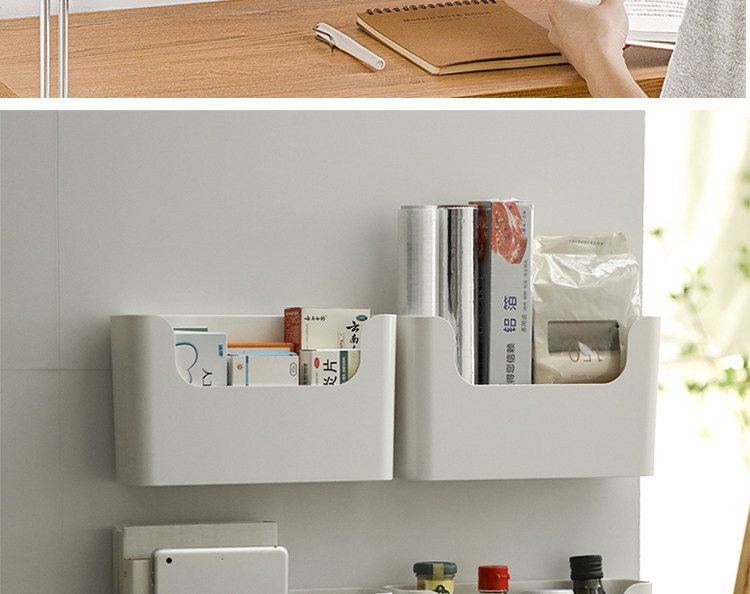 Kitchen cabinet door organizer, cling film holder, no-drill installation