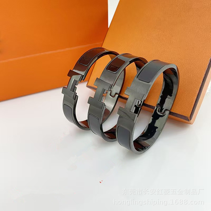 Titan-Stahl-H-Armband, schmales Design, 34 Farben
