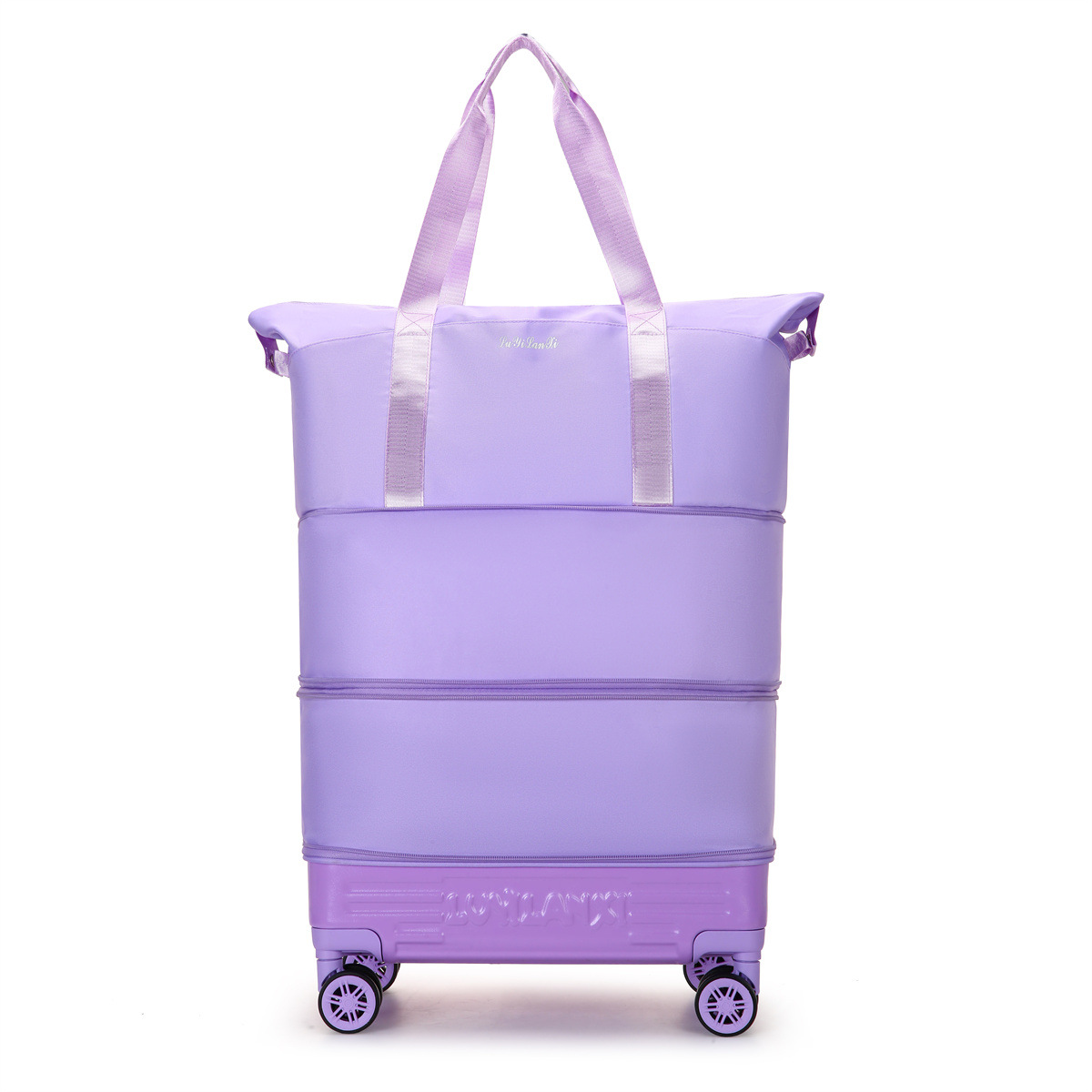 Travel luggage with pull rod and wheels, foldable, expandable capacity