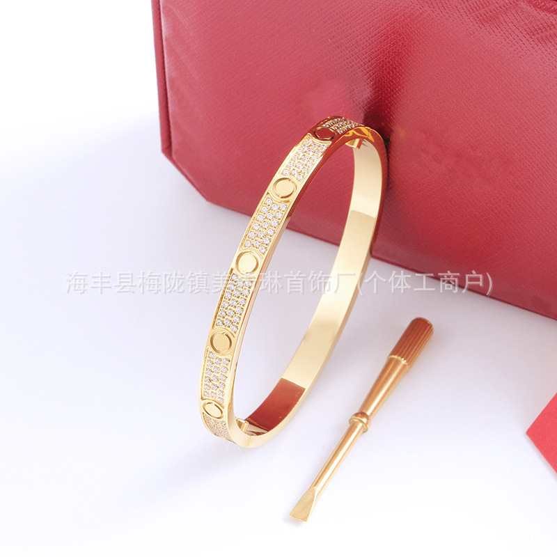 Diamantbeschichtetes Liebesarmband, 18K Roségold