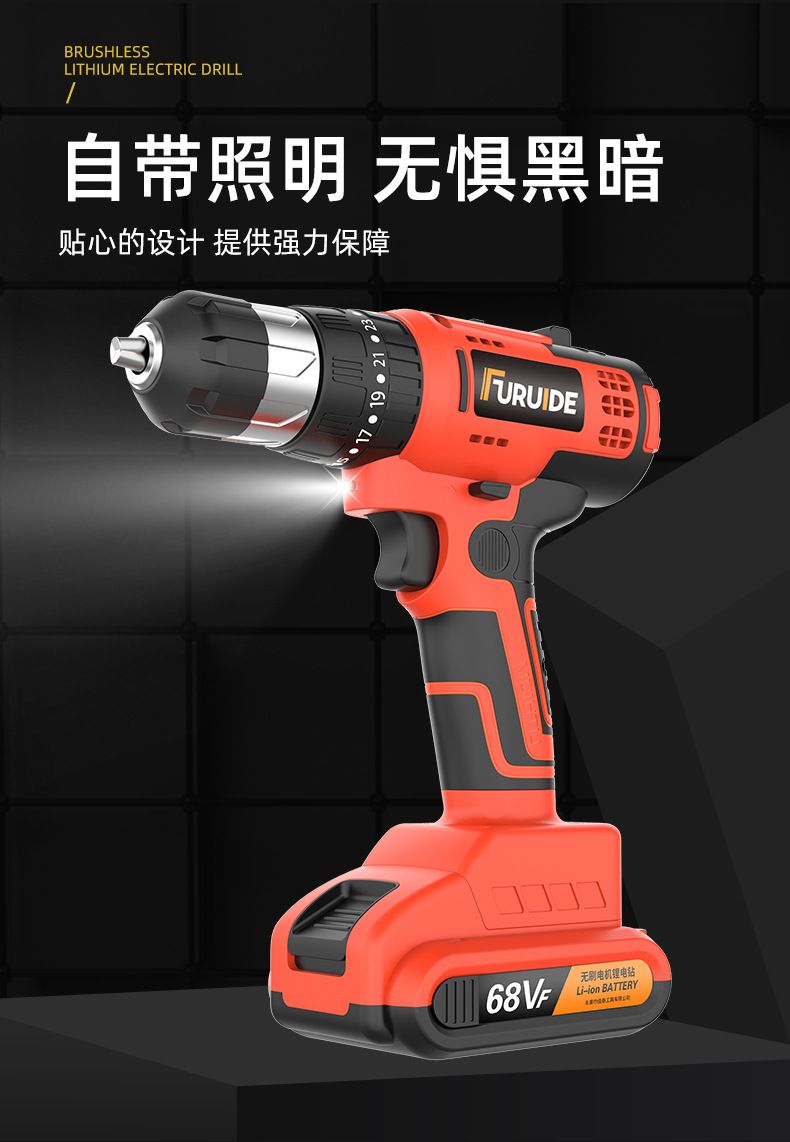 Electric Drill and Impact Drill Combo Kit with Tool Box