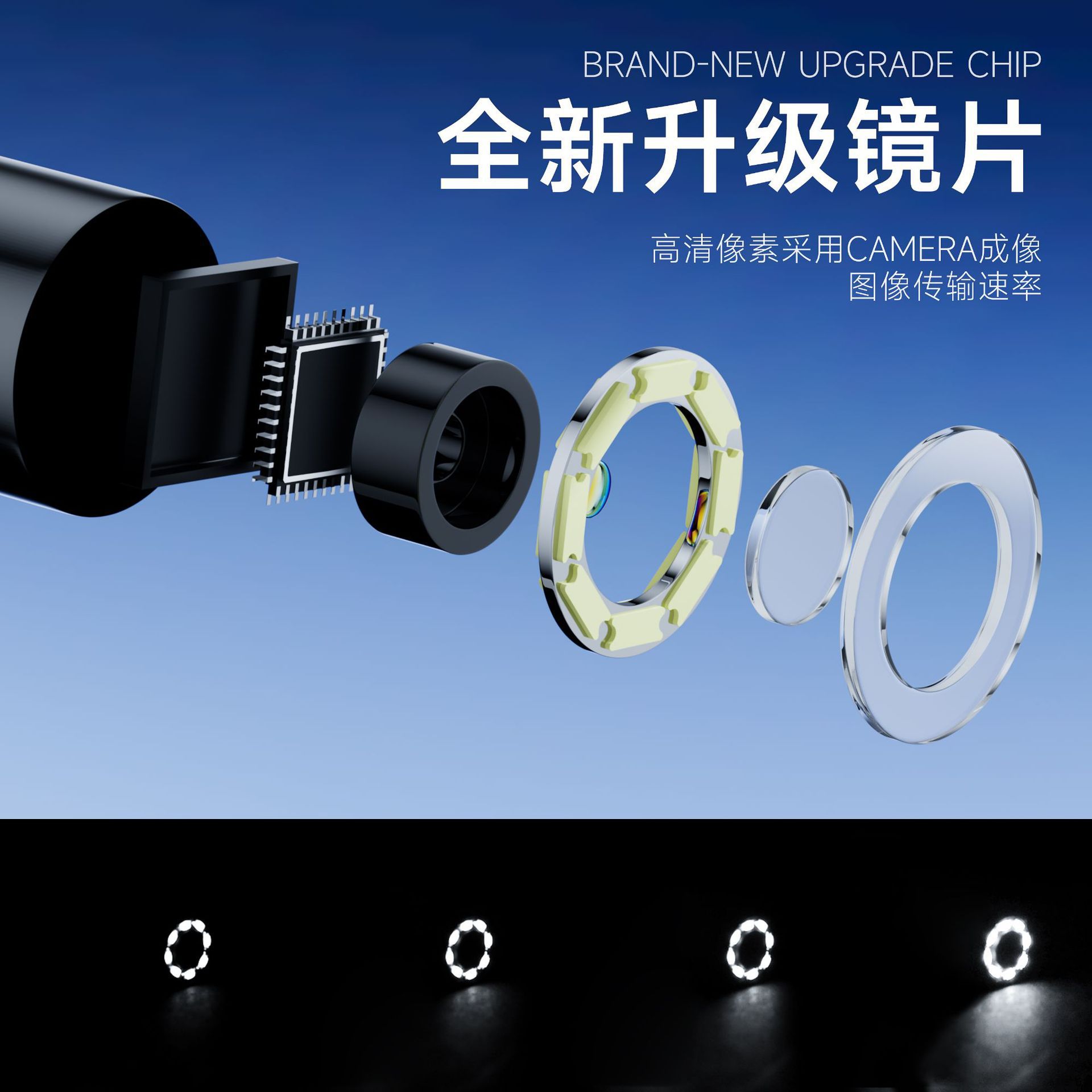 2 inch HD industrial endoscope camera with screen