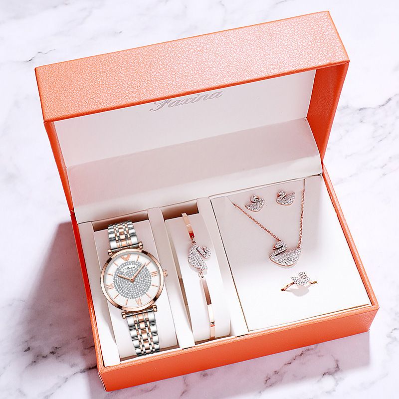 Gypsophila-Modearmbanduhr Quarz mit drehbarer Box