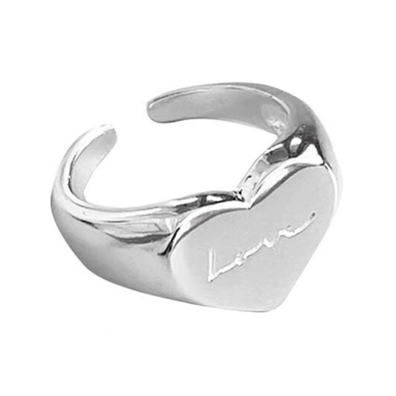 S925 Sterling Silber Doppelherz-Ring offenes Design
