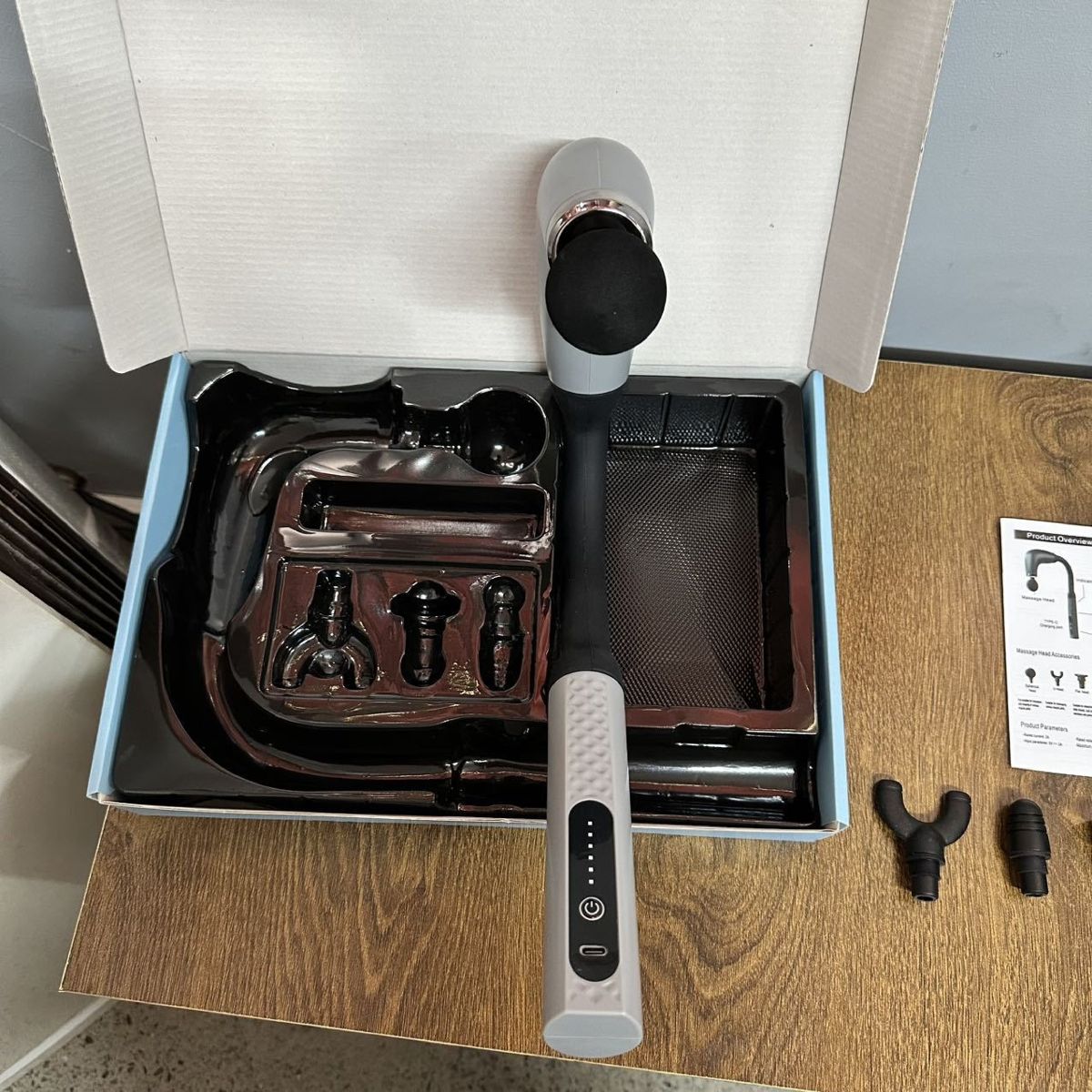 U型弯钩筋膜枪电动按摩静音肌肉放松健身加长捶背液晶多档批发