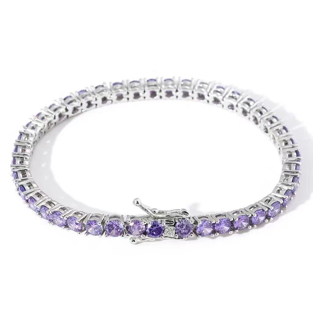 Tennis bracelet with white zirconia, silver jewelry, high-gloss, premium feel