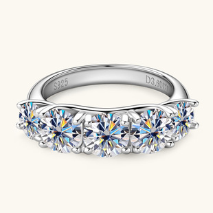 Moissanit Ring für Damen mit Sternendesign, Silber
