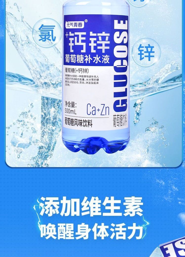 Glukose-Sportgetränk 500ml mit Kalzium und Zink, 12er-Karton