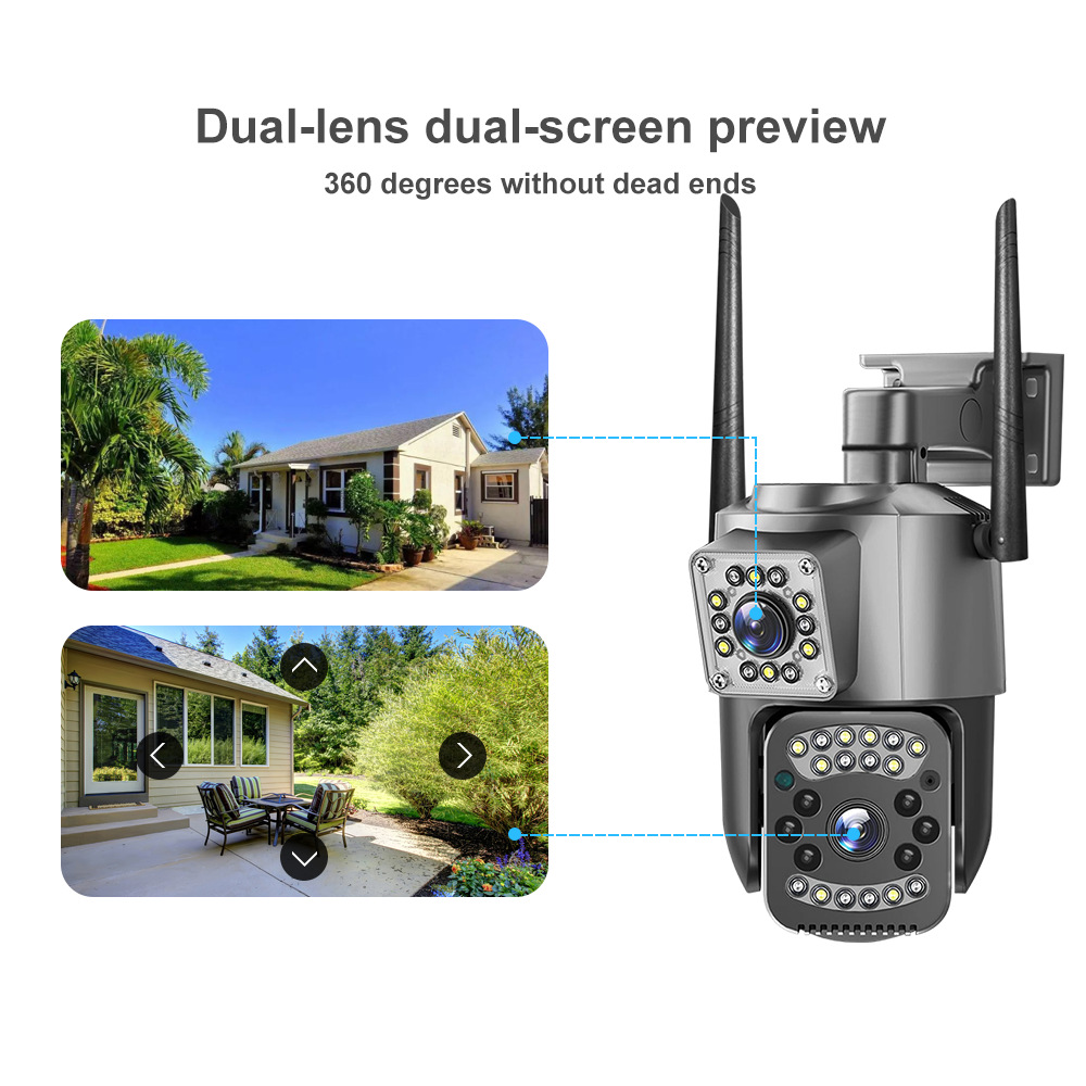 V380 Pro Sicherheitskamera Dual-Objektiv 1080P WIFI Außen