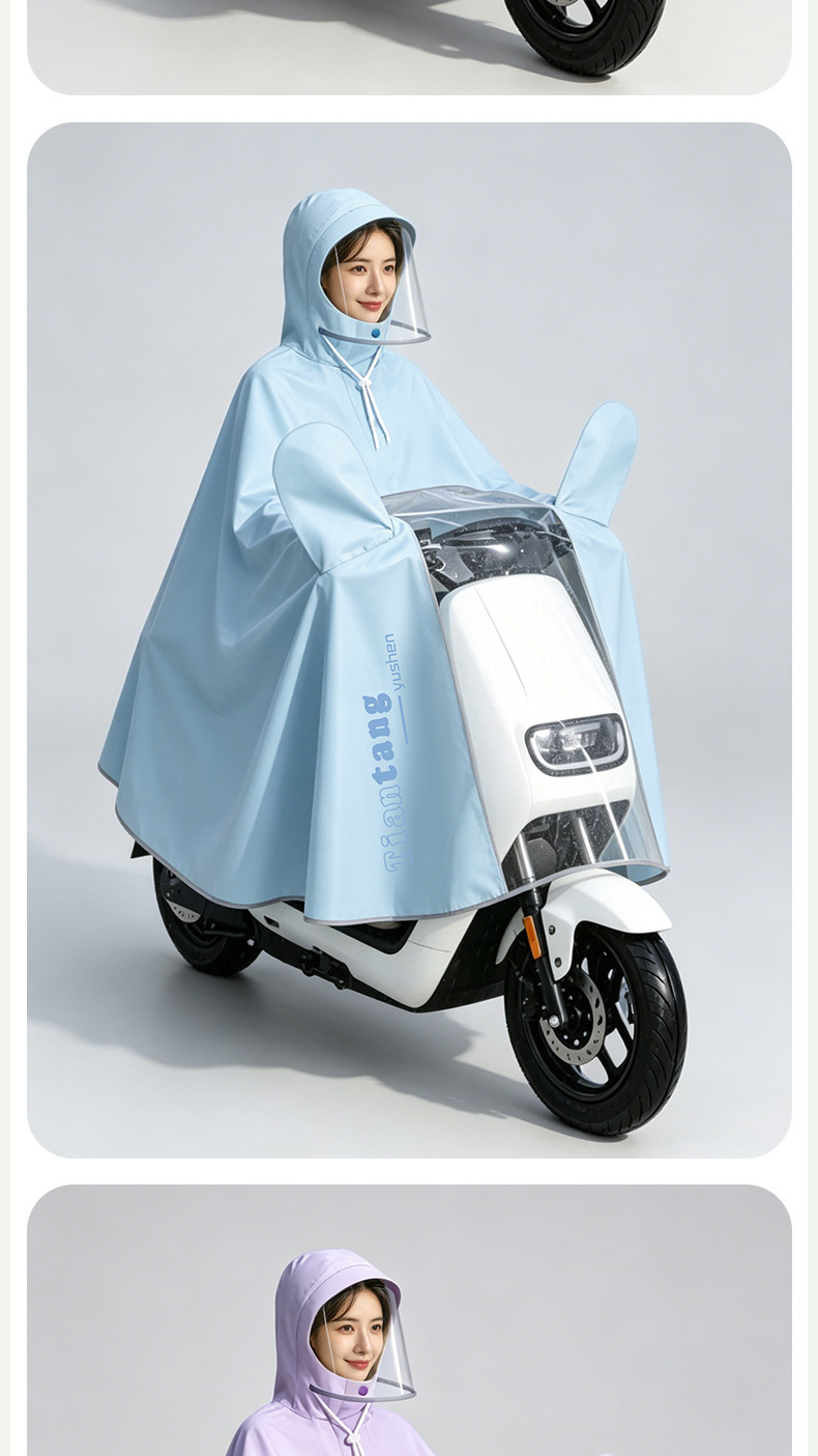 E-Scooter Regenmantel, Ein- und Doppelnutzer, dick, Ganzkörper