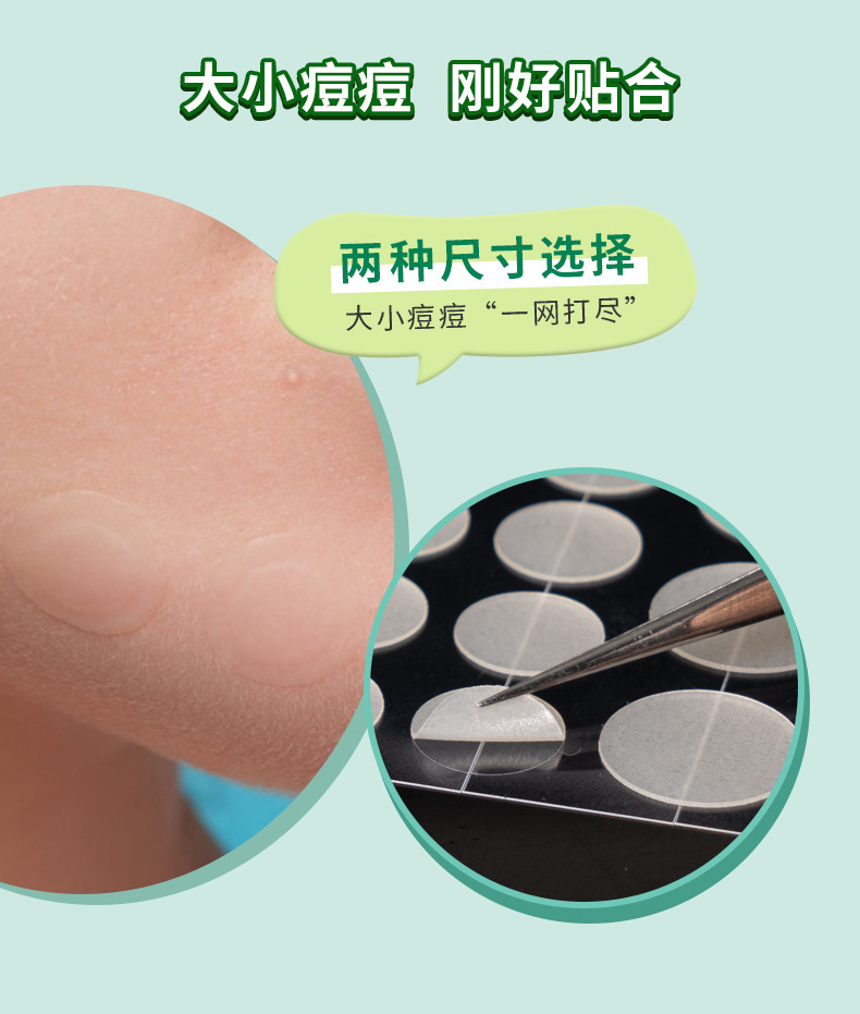 Invisible hydrocolloid acne patches, portable, transparent round