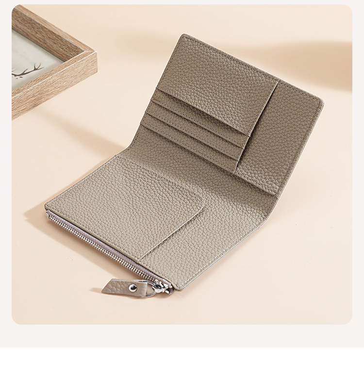 RFID-Reisepass-Tasche, Leder, Litschi-Muster