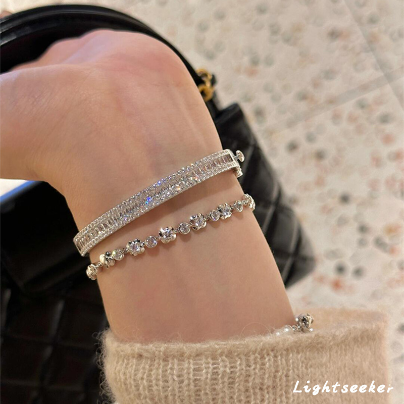 Französisch Retro-Stil Zirkon-Spangen-Armband leichte Luxus-Schmuck