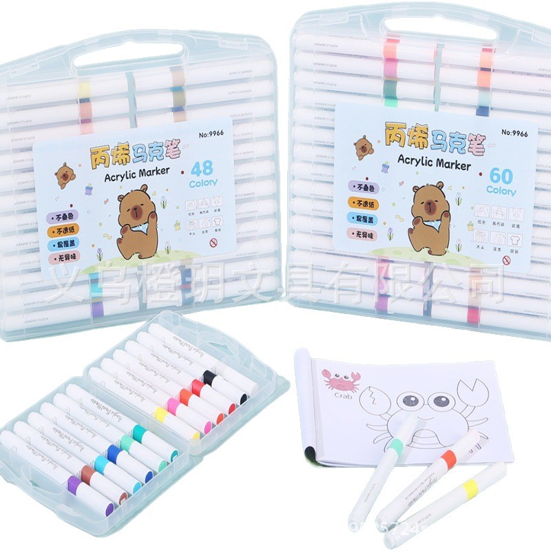 Acrylic marker set, 24/48 colors, washable